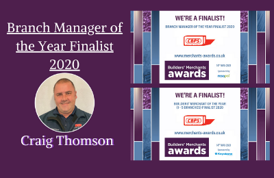 Branch Manager of the Year Craig Thomson 2020 with photo