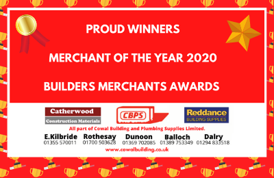 Proud winners merchant of the year Builders' Merchant Awards 2020 Winners