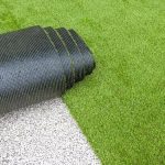 roll of artificial grass next to laid artificial grass - garden supplies at cowal building and plumbing supplies - garden supplies and landscaping products