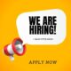 megaphone with speech bubble with text we are hiring Sales Office Admin, apply now - Sales Office Admin job cowal building and plumbing supplies jobs