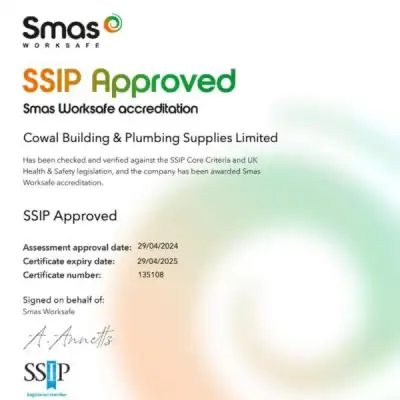 For safety excellence, trust Cowal Building as we are now SSIP approved. Our business has been verified against the SSIP core criteria for UK health and safety.
