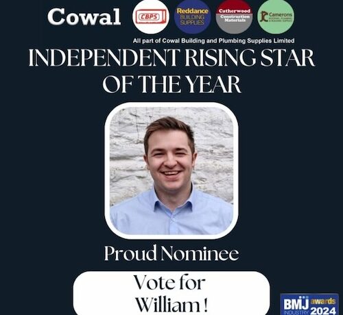 Cowal Building's Transport Manager William McGladdery has been nominated for Independent Rising Star of the Year at the BMJ Awards. Support William and vote today!