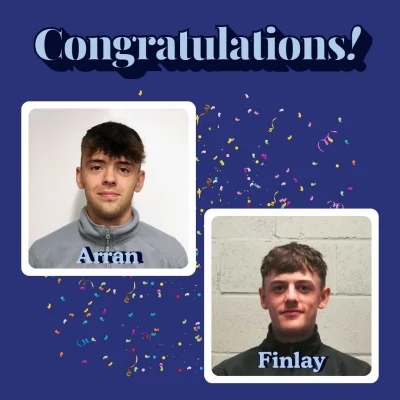 Arran and Finlay Passed cowal building apprenticeships latest news section