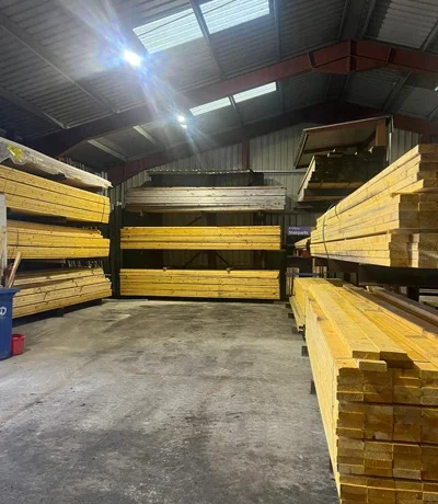 cowal building Balloch depot update - timber stored in shed