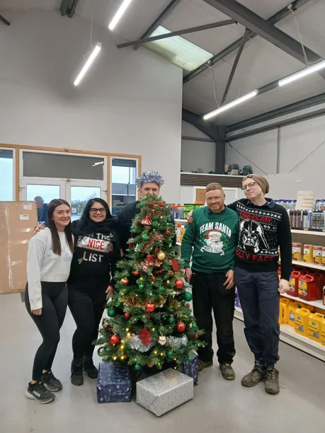 Cowal Building Christmas Jumper Day Reddance team