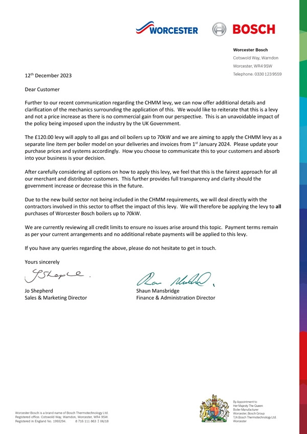 clean energy levy - Important Update on CHMM Levy Implementation on Gas and Oil Boilers