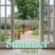 Open patio doors show view of pretty gravel garden with plant pots and greenery - Cowal Building decorative gravels