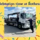 Mark at Cowal Rothesay depot who passed his HGV test